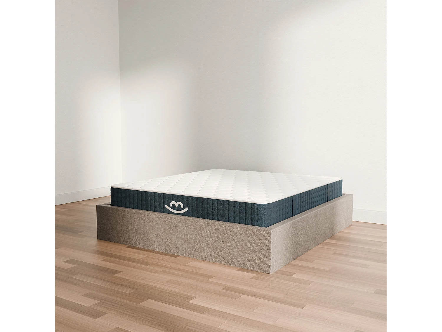 Pack lit coffre et matelas hybride 180x200 épais 26cm
