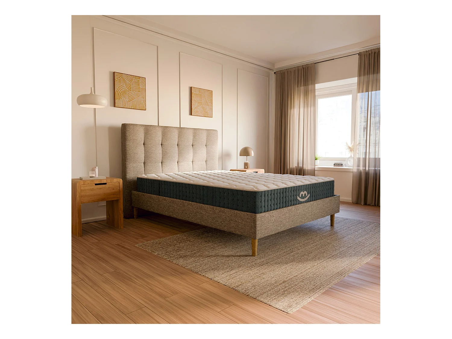 Pack lit et matelas hybride 80x200 épais 26cm