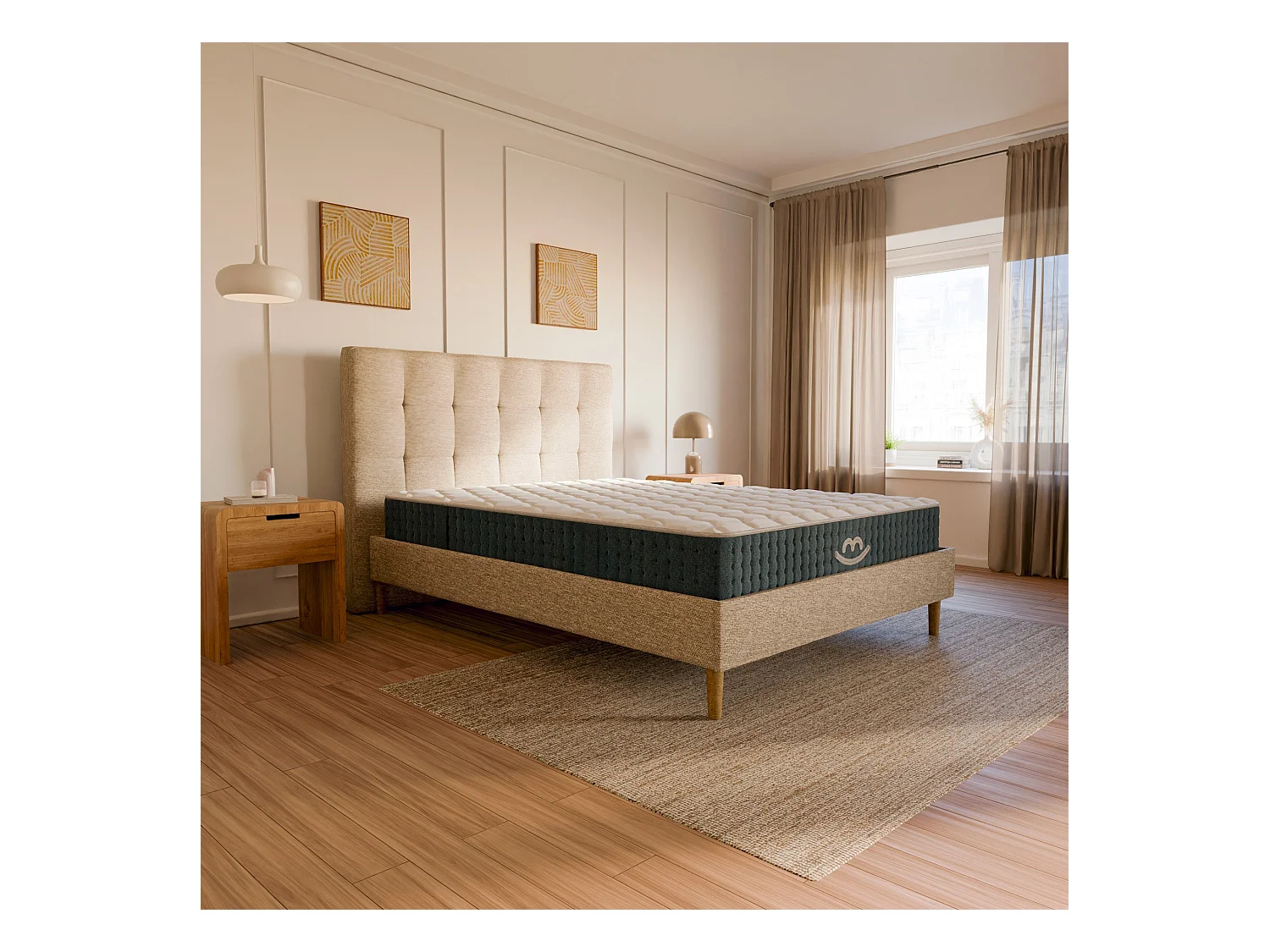 Pack lit et matelas hybride 80x200 épais 26cm