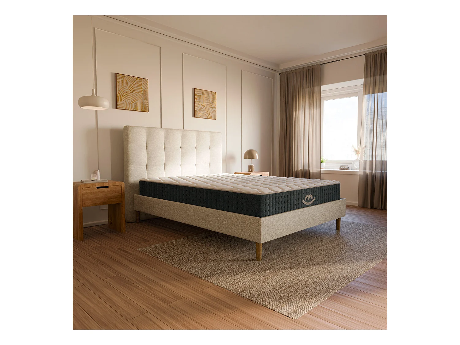 Pack lit et matelas hybride 80x200 épais 26cm