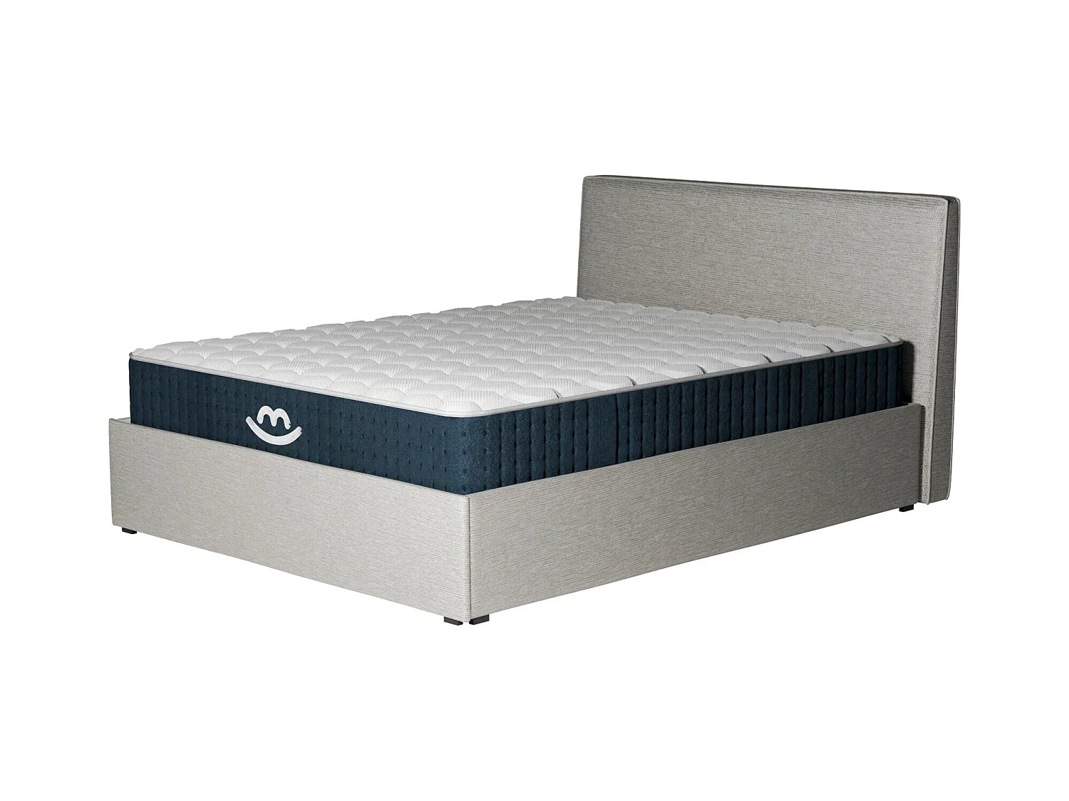 Pack lit coffre et matelas hybride 160x200 épais 26cm