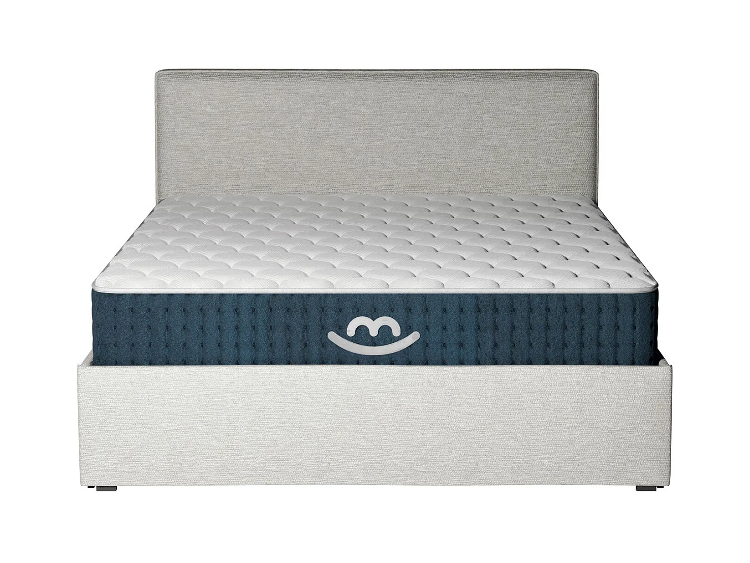 Pack lit coffre et matelas hybride 160x200 épais 26cm