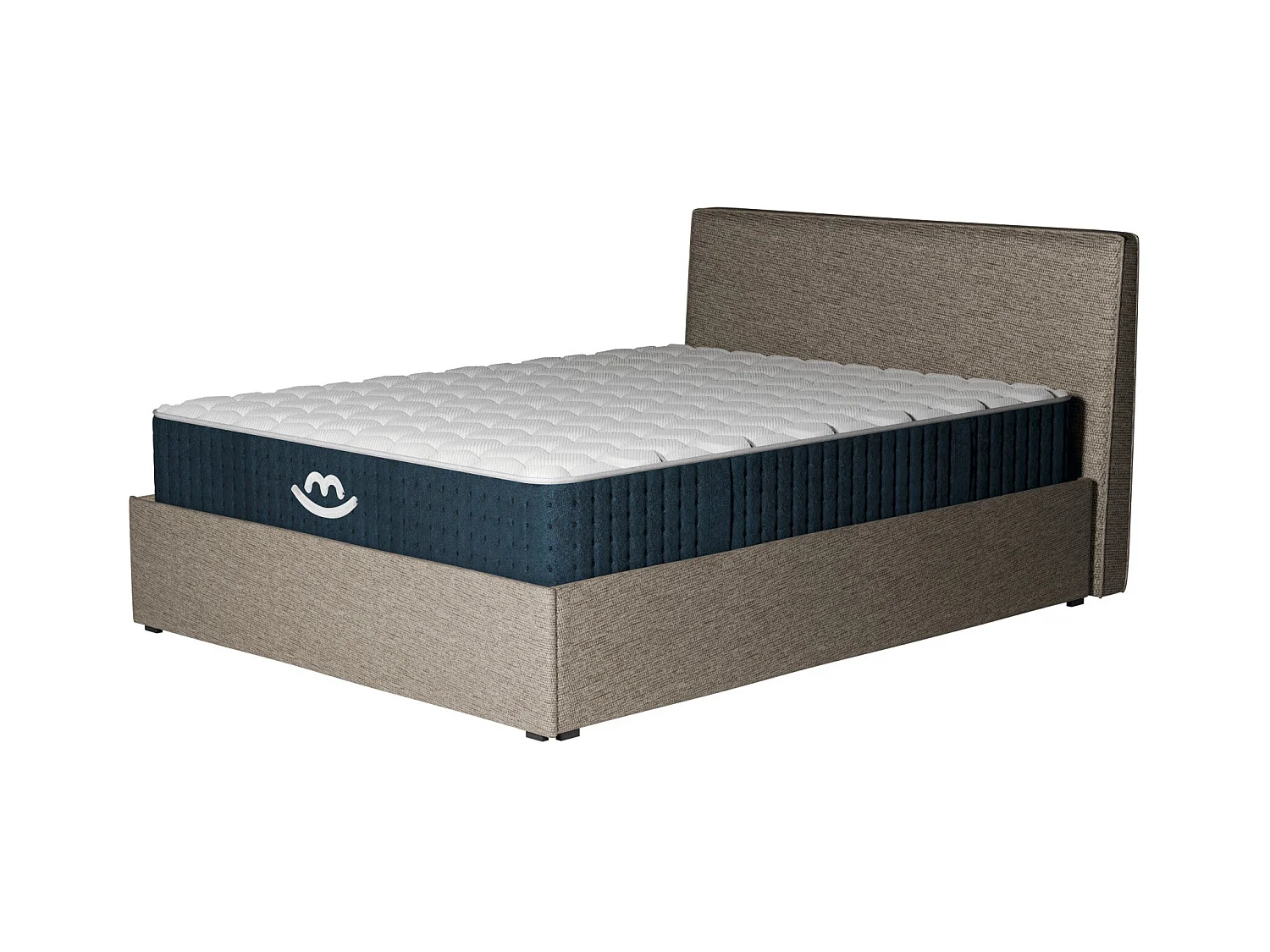 Pack lit coffre et matelas hybride 180x200 épais 26cm