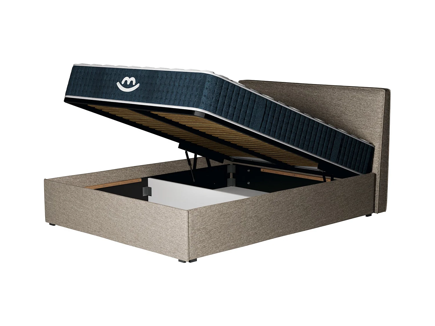 Pack lit coffre et matelas hybride 160x200 épais 26cm