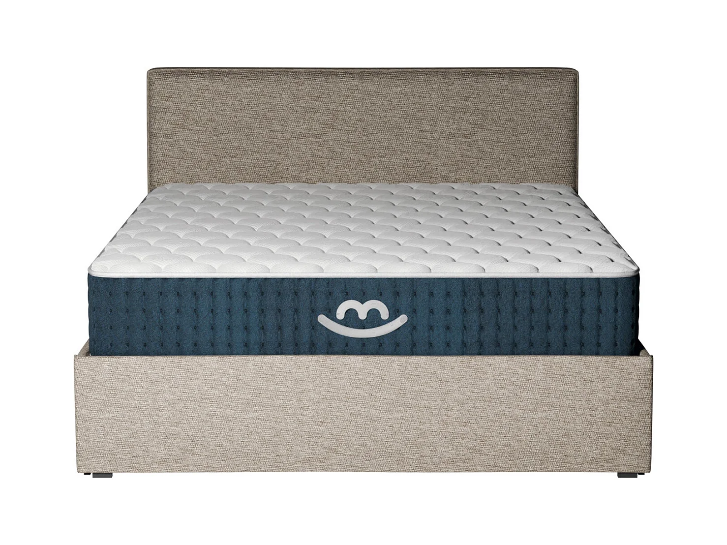 Pack lit coffre et matelas hybride 160x200 épais 26cm