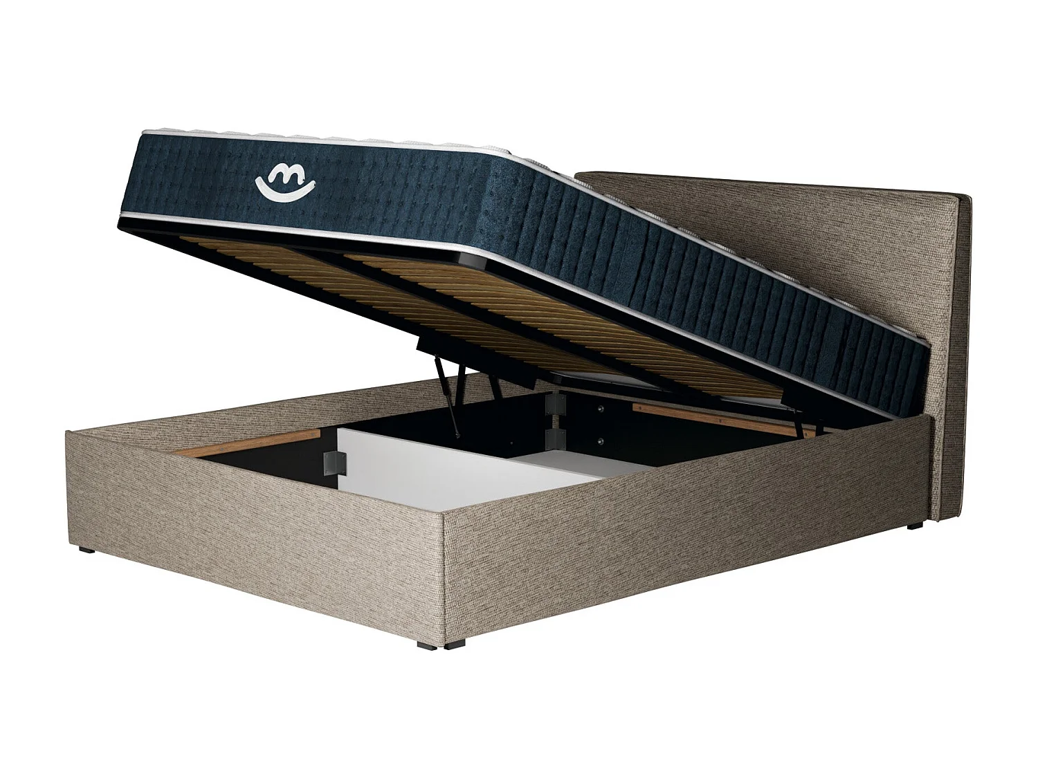 Pack lit coffre et matelas hybride 160x200 épais 26cm