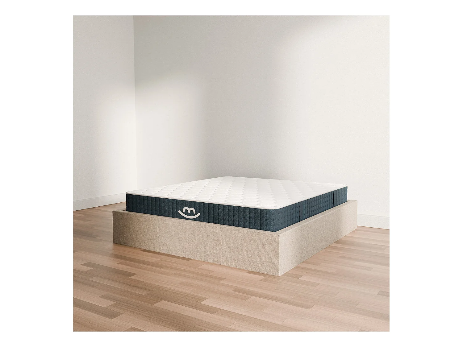 Pack lit coffre et matelas hybride 180x200 épais 26cm
