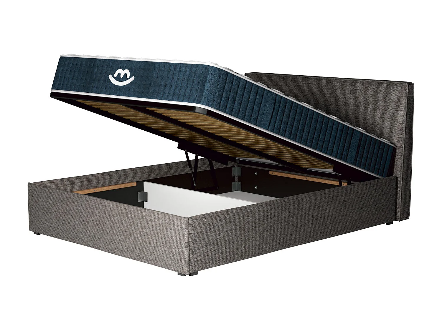 Pack lit coffre et matelas hybride 180x200 épais 26cm