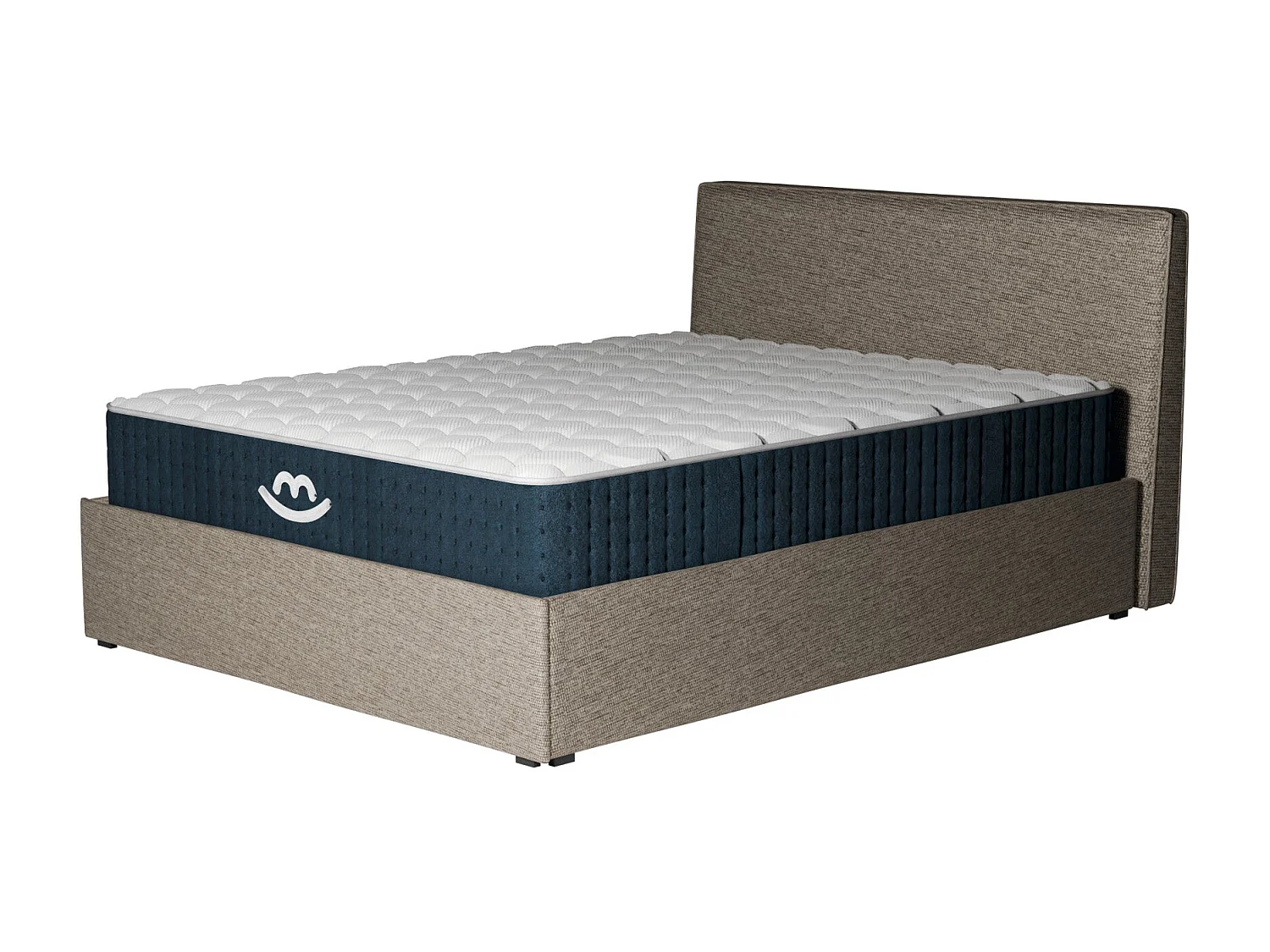 Pack lit coffre et matelas hybride 140x190 épais 26cm