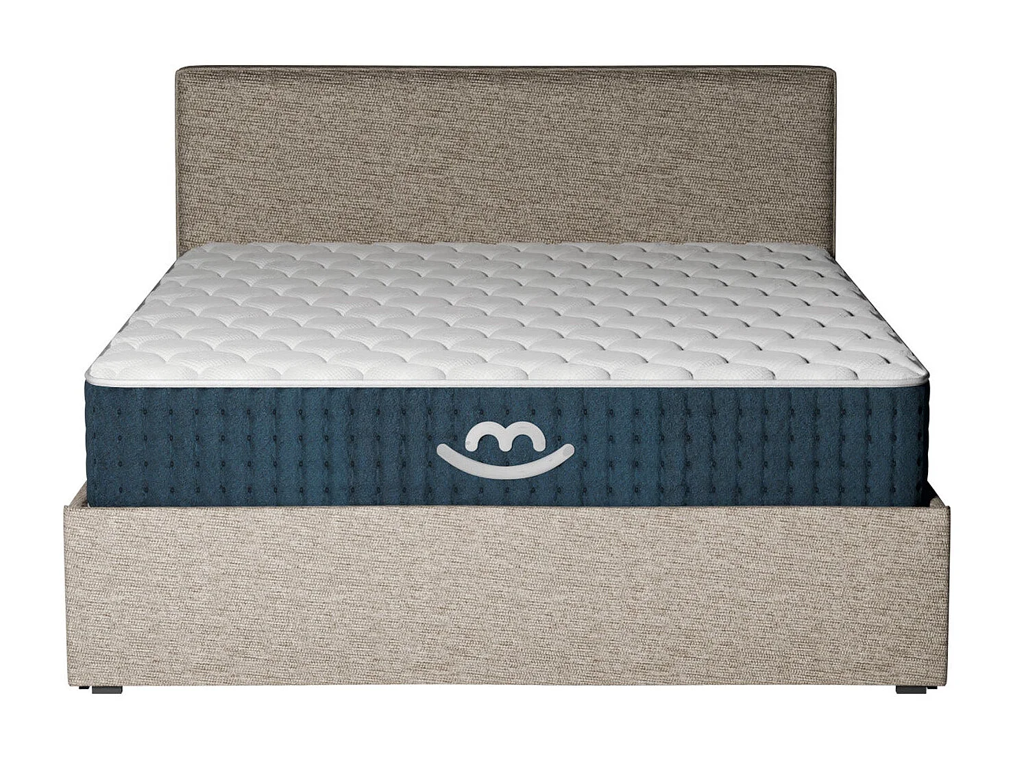 Pack lit coffre et matelas hybride 140x190 épais 26cm