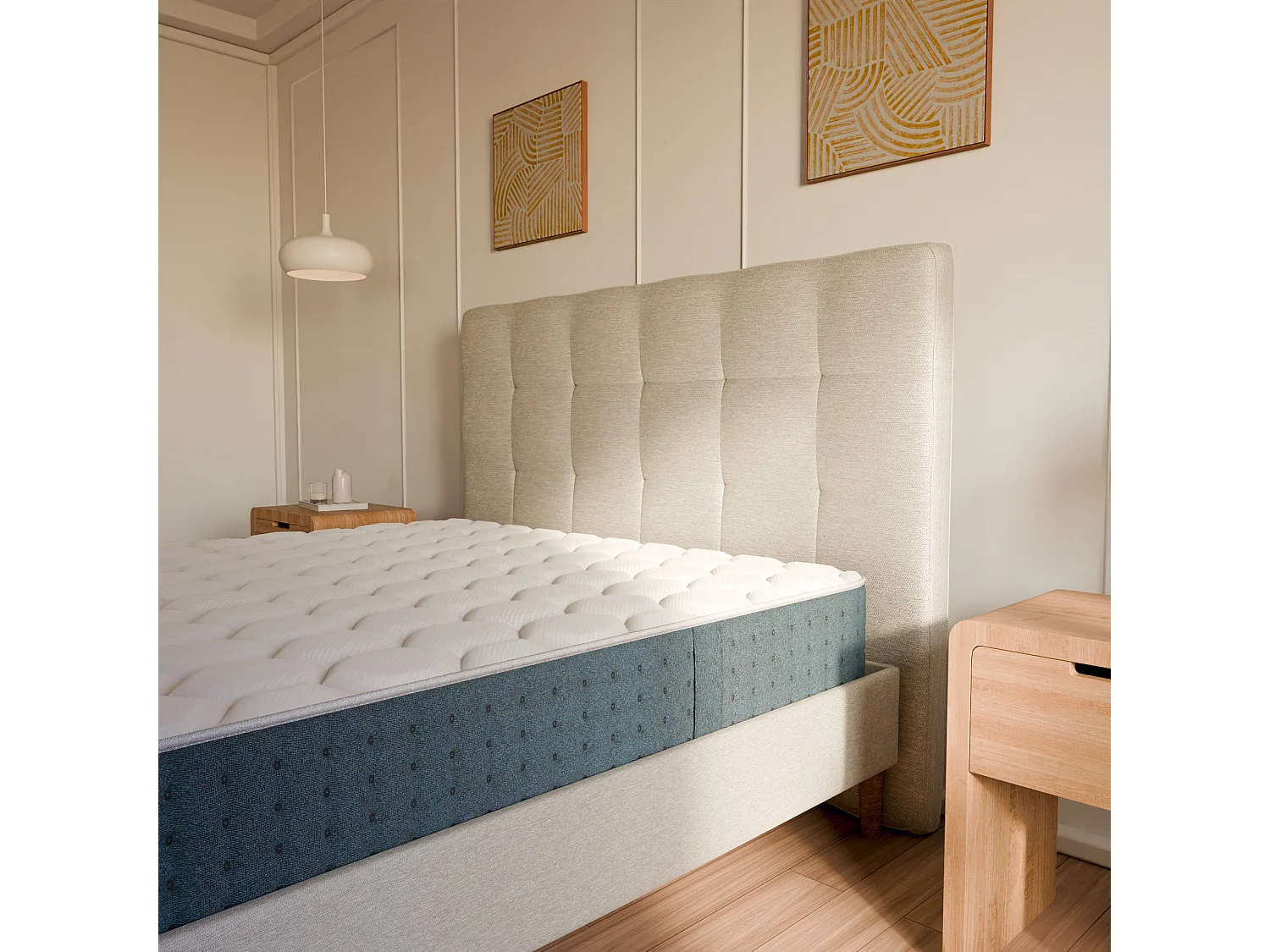 Pack lit et matelas hybride 180x200 épais 26cm