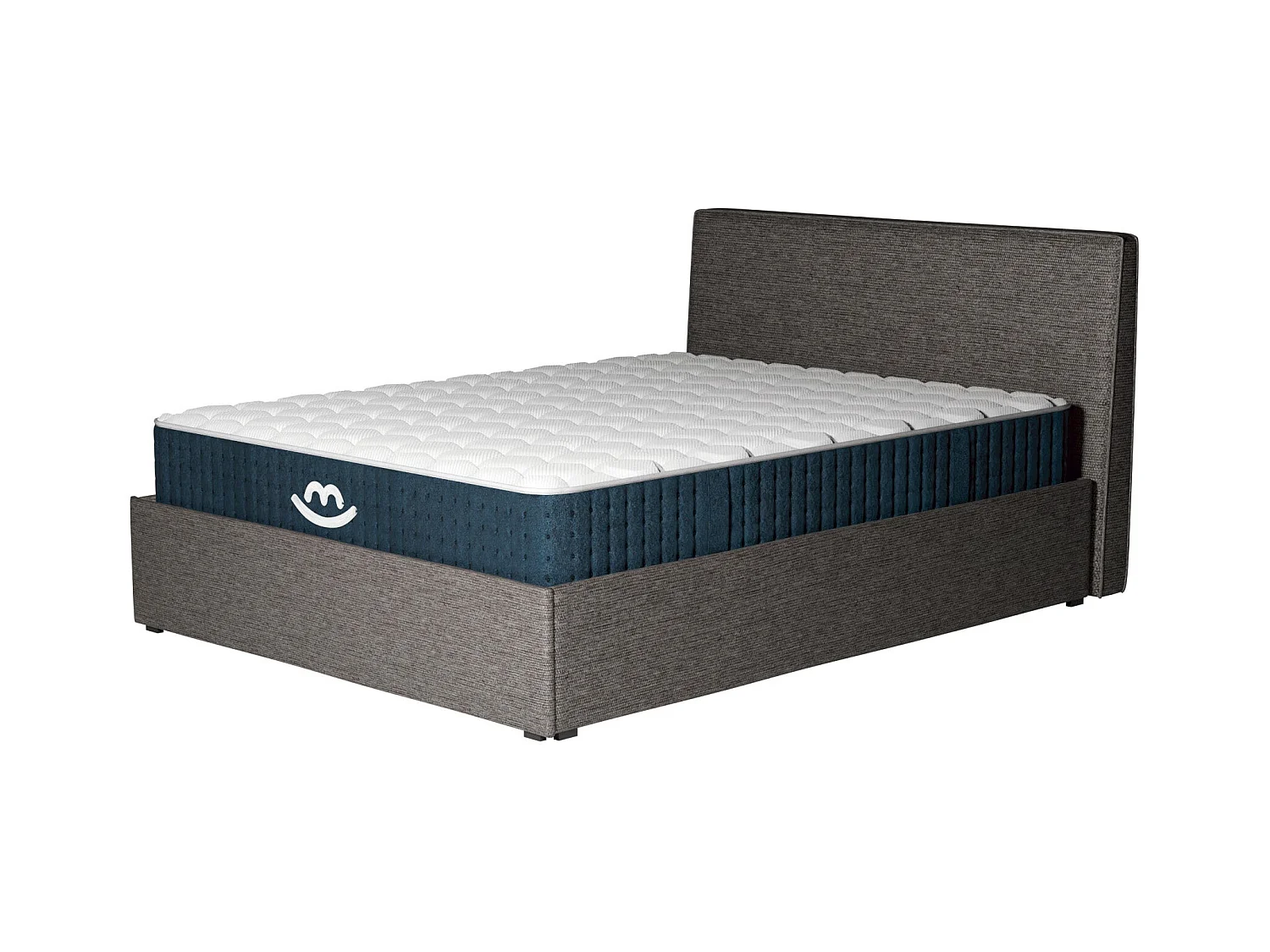 Pack lit coffre et matelas hybride 160x200 épais 26cm
