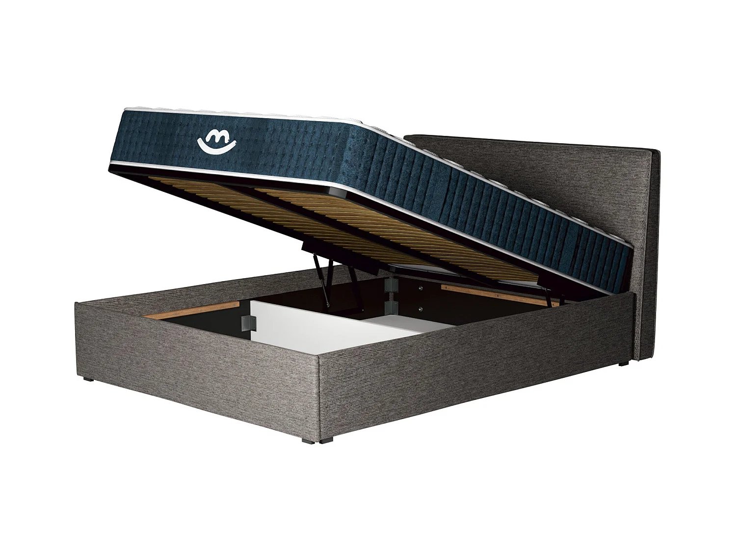 Pack lit coffre et matelas hybride 160x200 épais 26cm