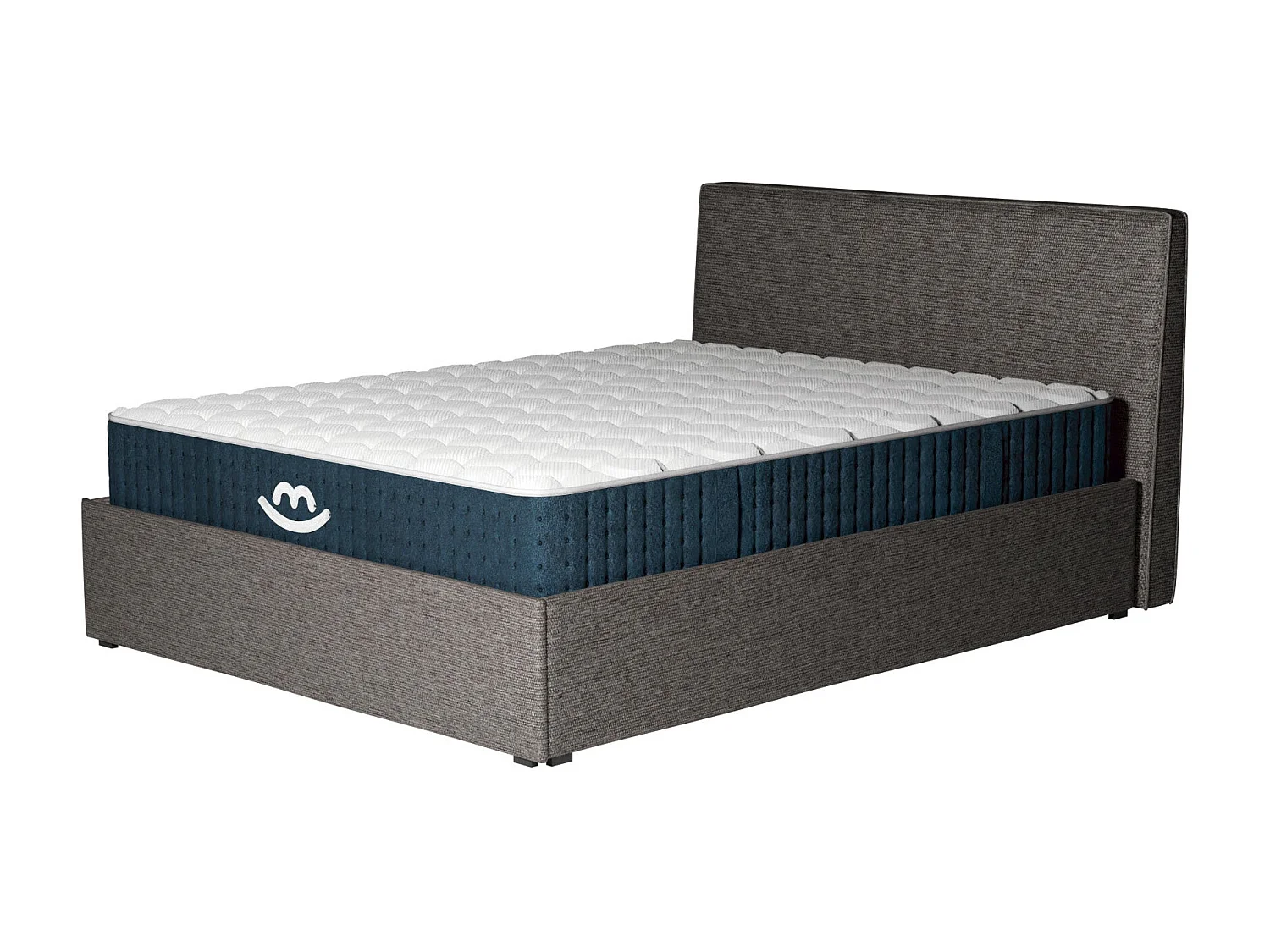 Pack lit coffre et matelas hybride 160x200 épais 26cm