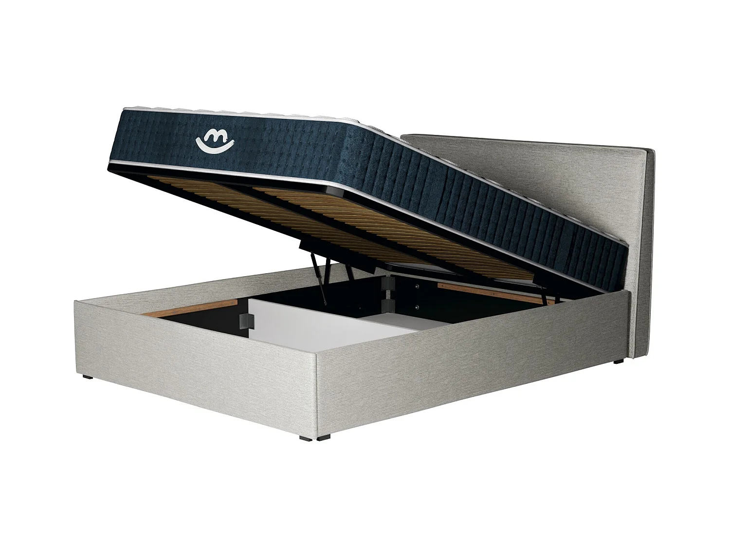 Pack lit coffre et matelas hybride 180x200 épais 26cm