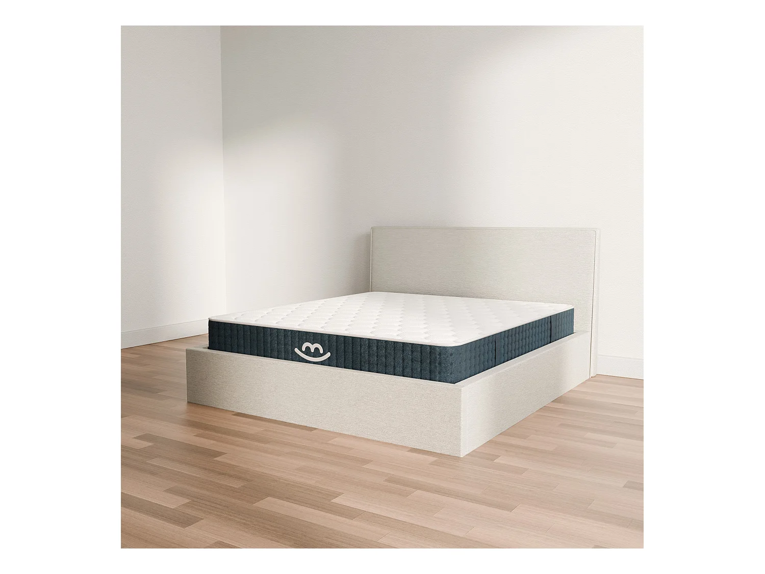 Pack lit coffre et matelas hybride 160x200 épais 26cm