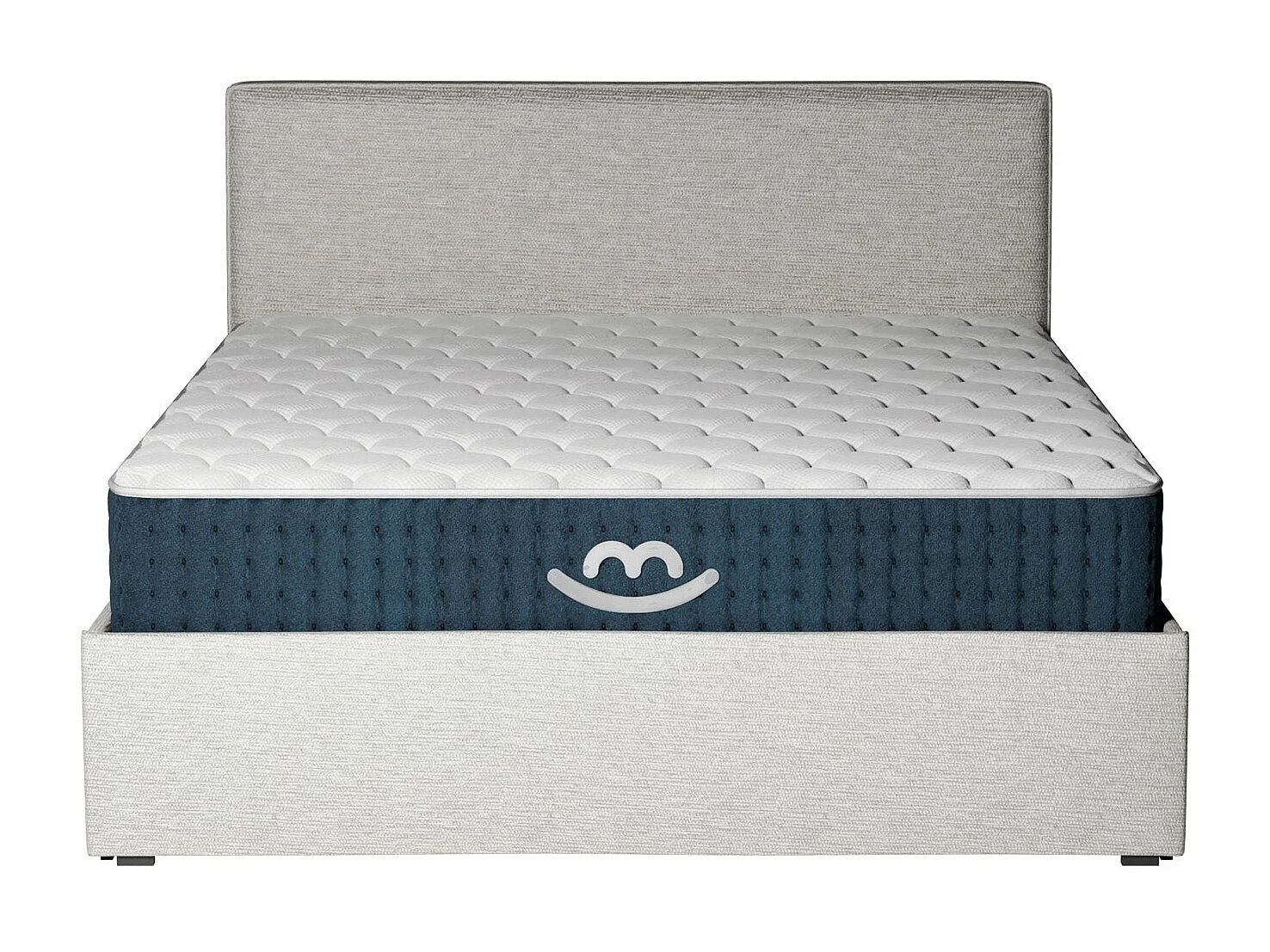 Pack lit coffre et matelas hybride 180x200 épais 26cm