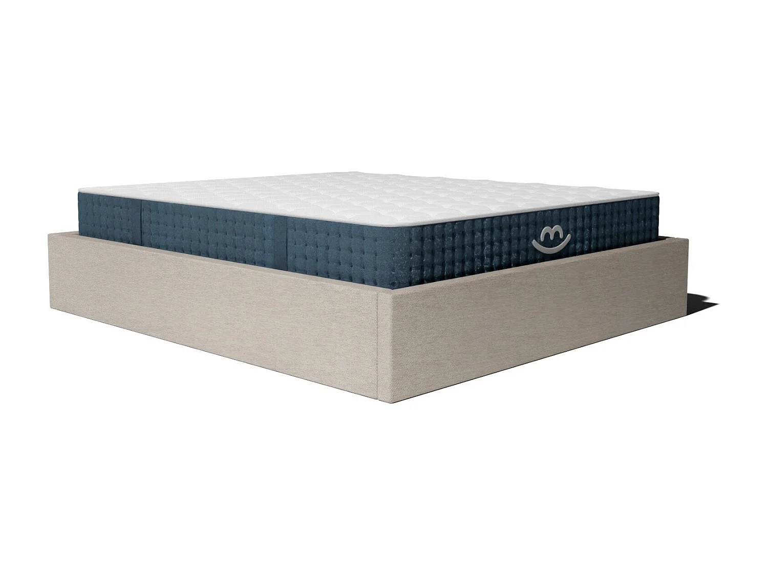 Pack lit coffre et matelas hybride 140x190 épais 26cm