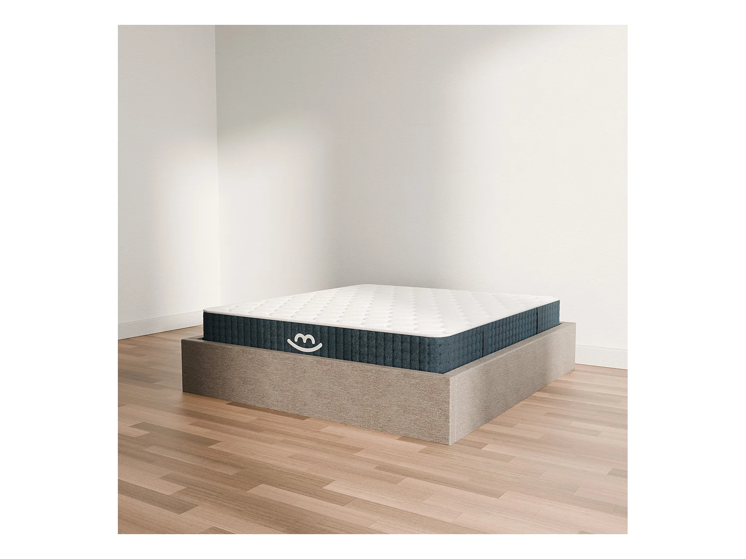 Pack lit coffre et matelas hybride 140x190 épais 26cm