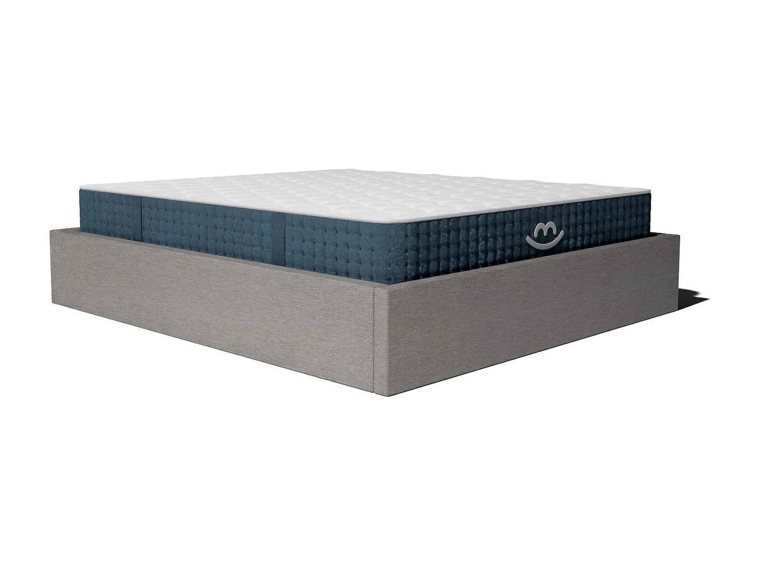 Pack lit coffre et matelas hybride 140x190 épais 26cm