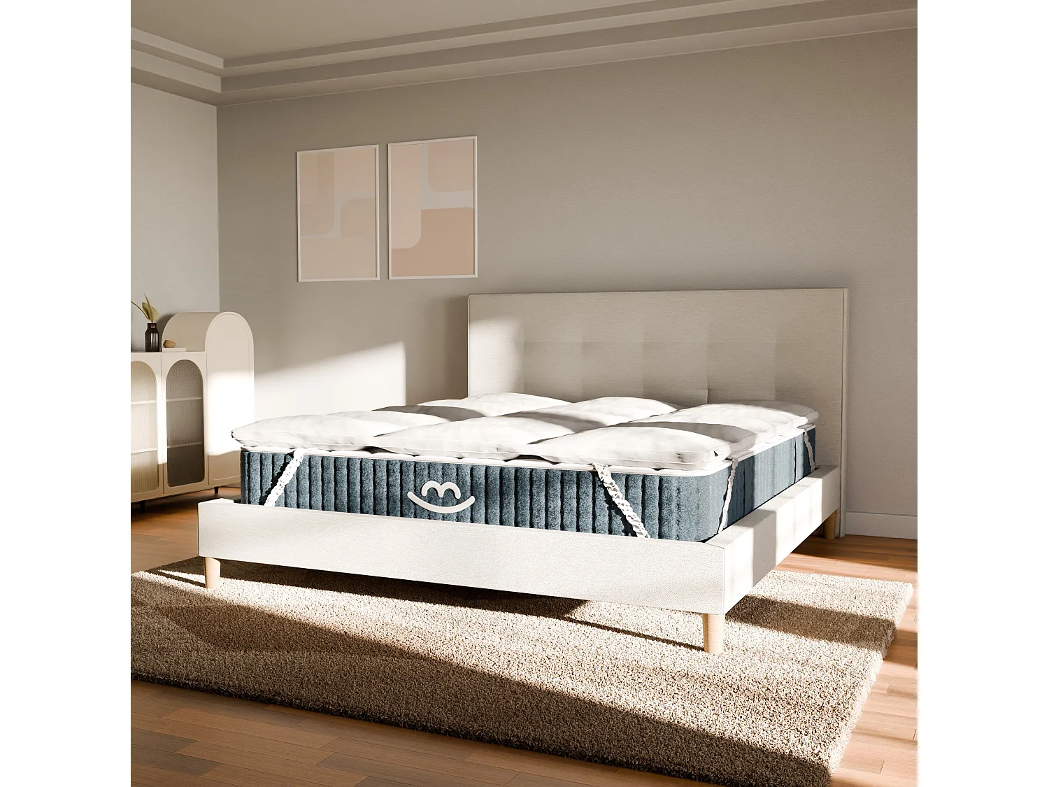 Matelas mémoire de forme et surmatelas 90x200 épais 25cm