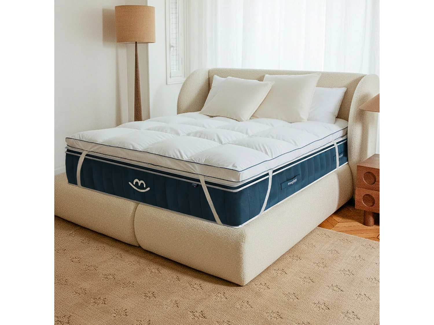 Matelas mémoire de forme et surmatelas 200x200 épais 30cm