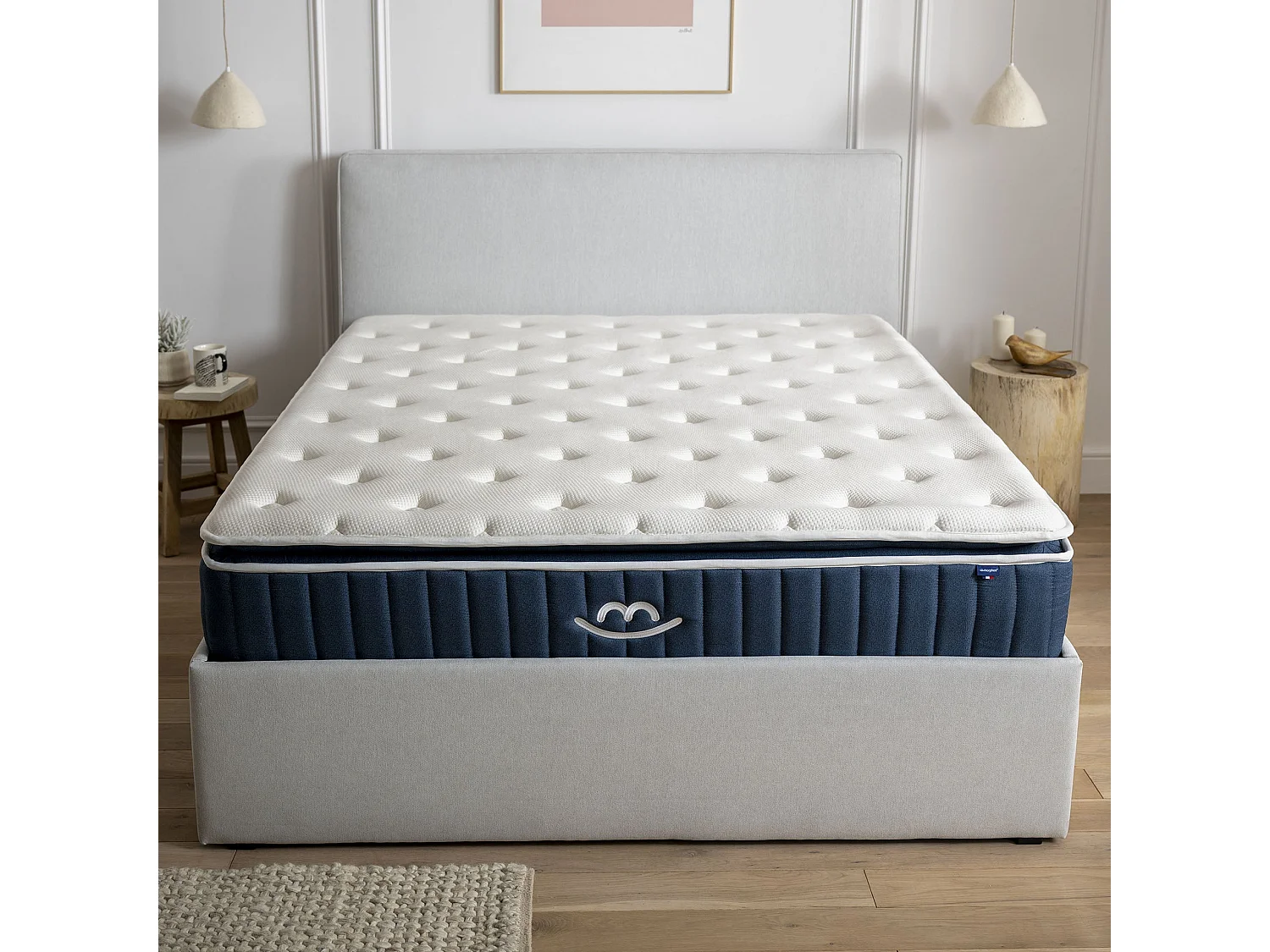 Matelas mémoire de forme et surmatelas 200x200 épais 30cm
