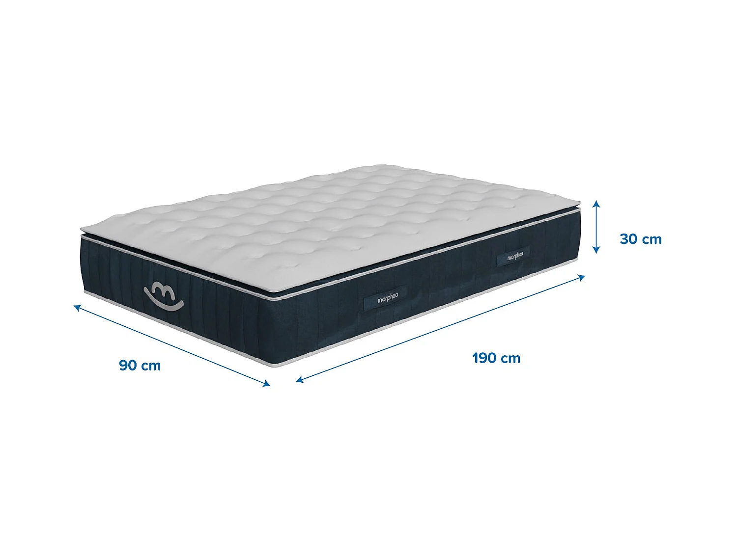 Matelas luxe hybride mémoire de forme 90x190 épais 30cm