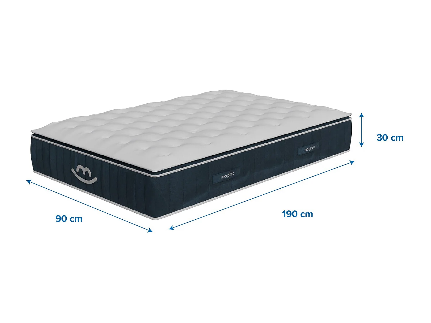 Matelas luxe hybride mémoire de forme 90x190 épais 30cm
