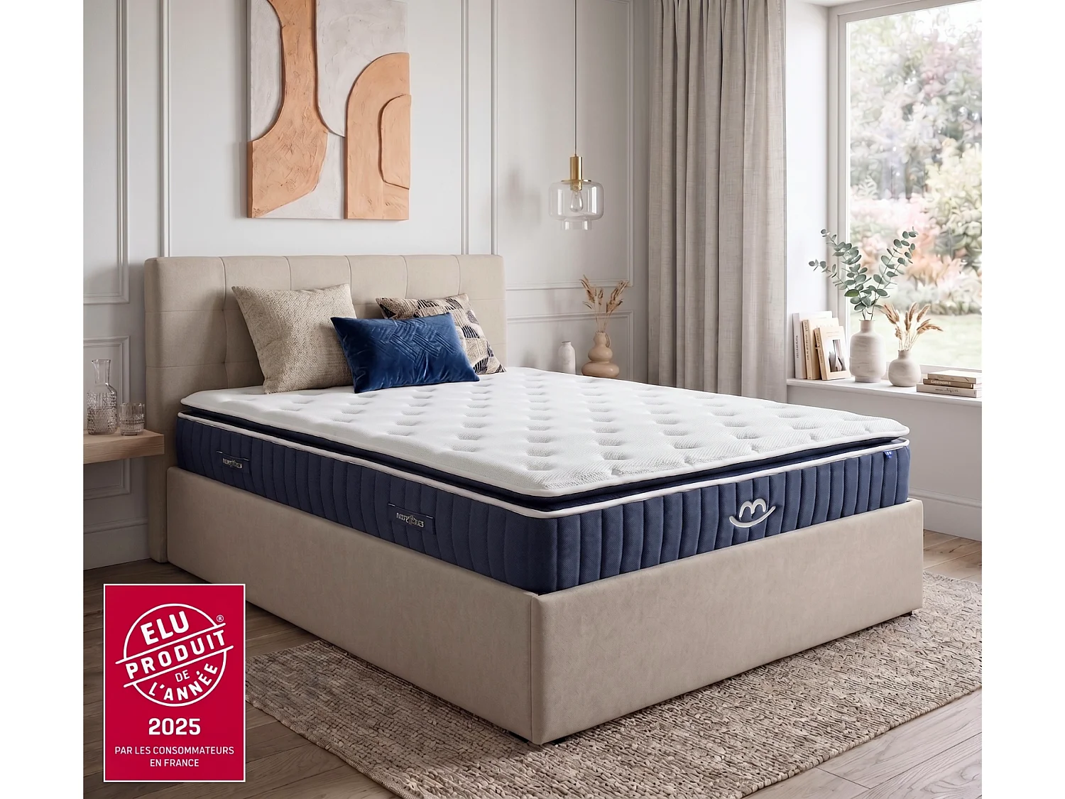 Matelas luxe hybride mémoire de forme 90x190 épais 30cm