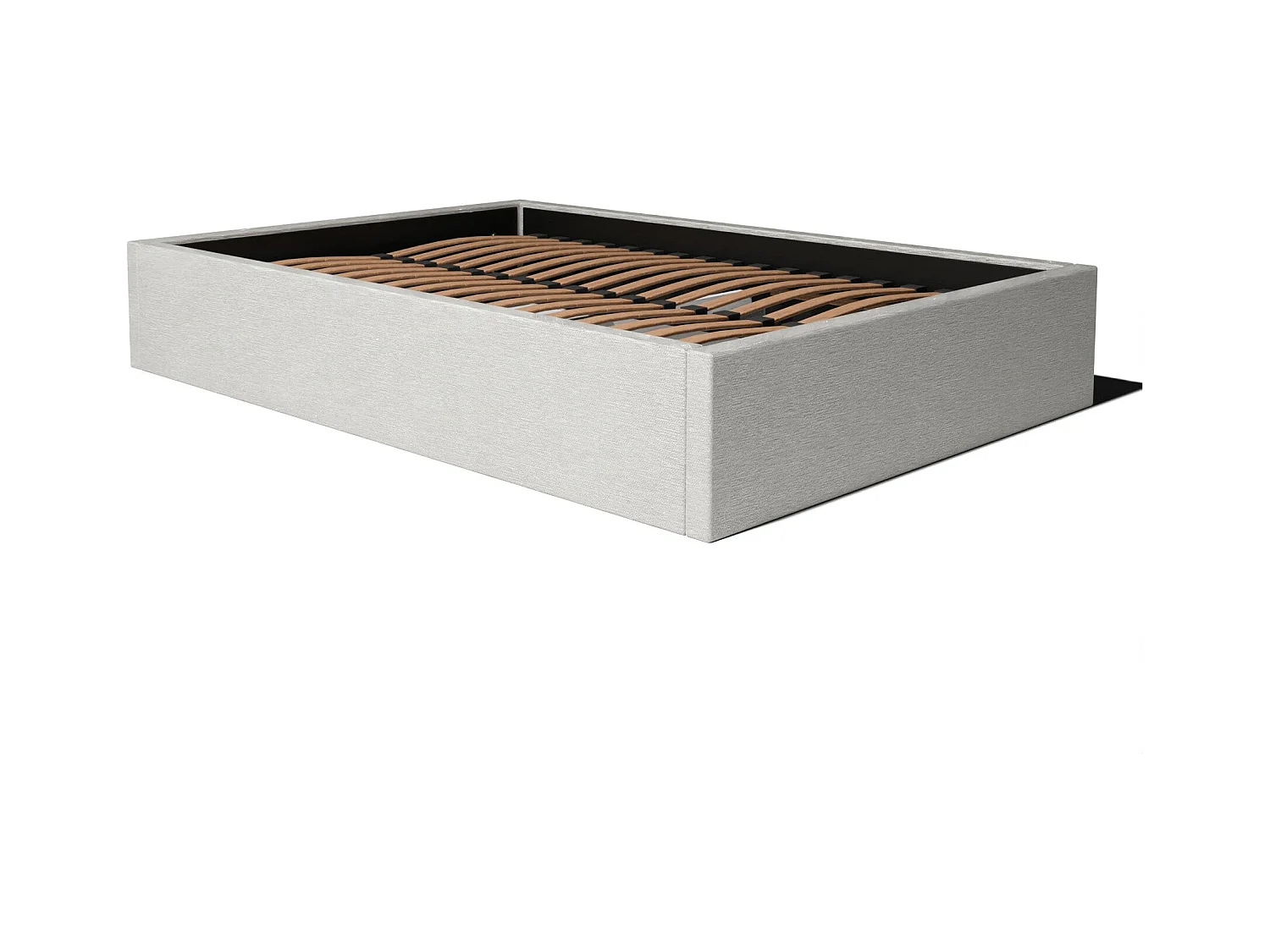 Lit coffre et tissu chiné beige 140x190 cm