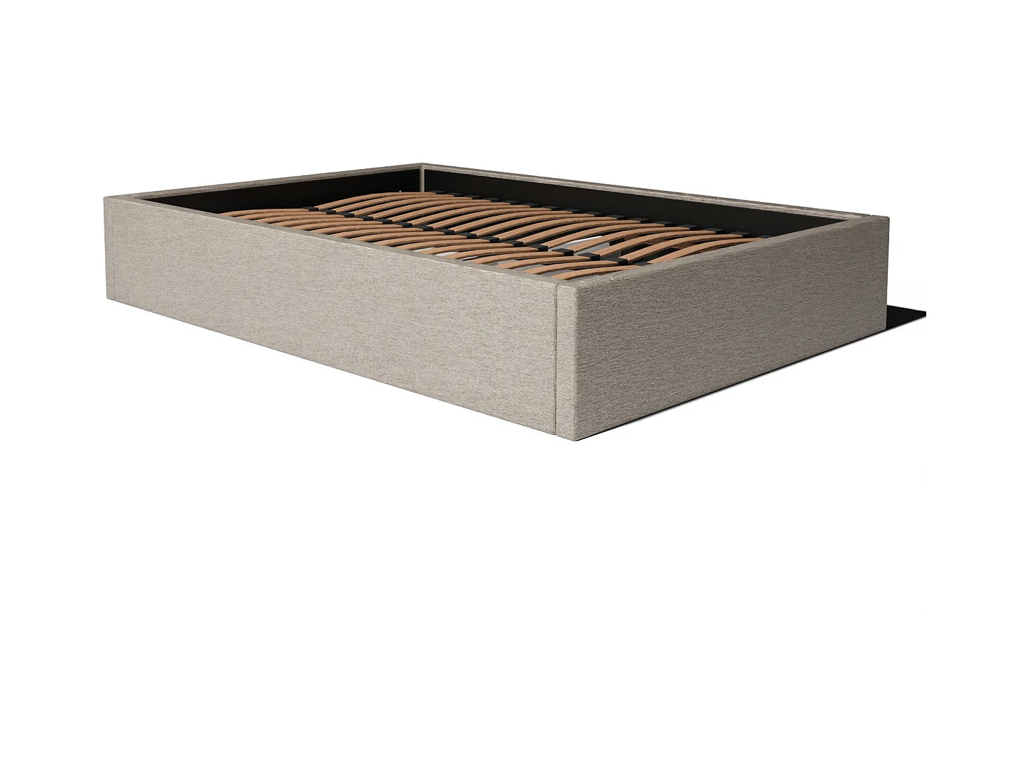 Lit coffre et tissu chiné anthracite 140x190 cm