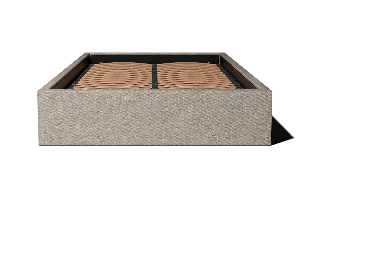 Lit coffre et tissu chiné anthracite 140x190 cm