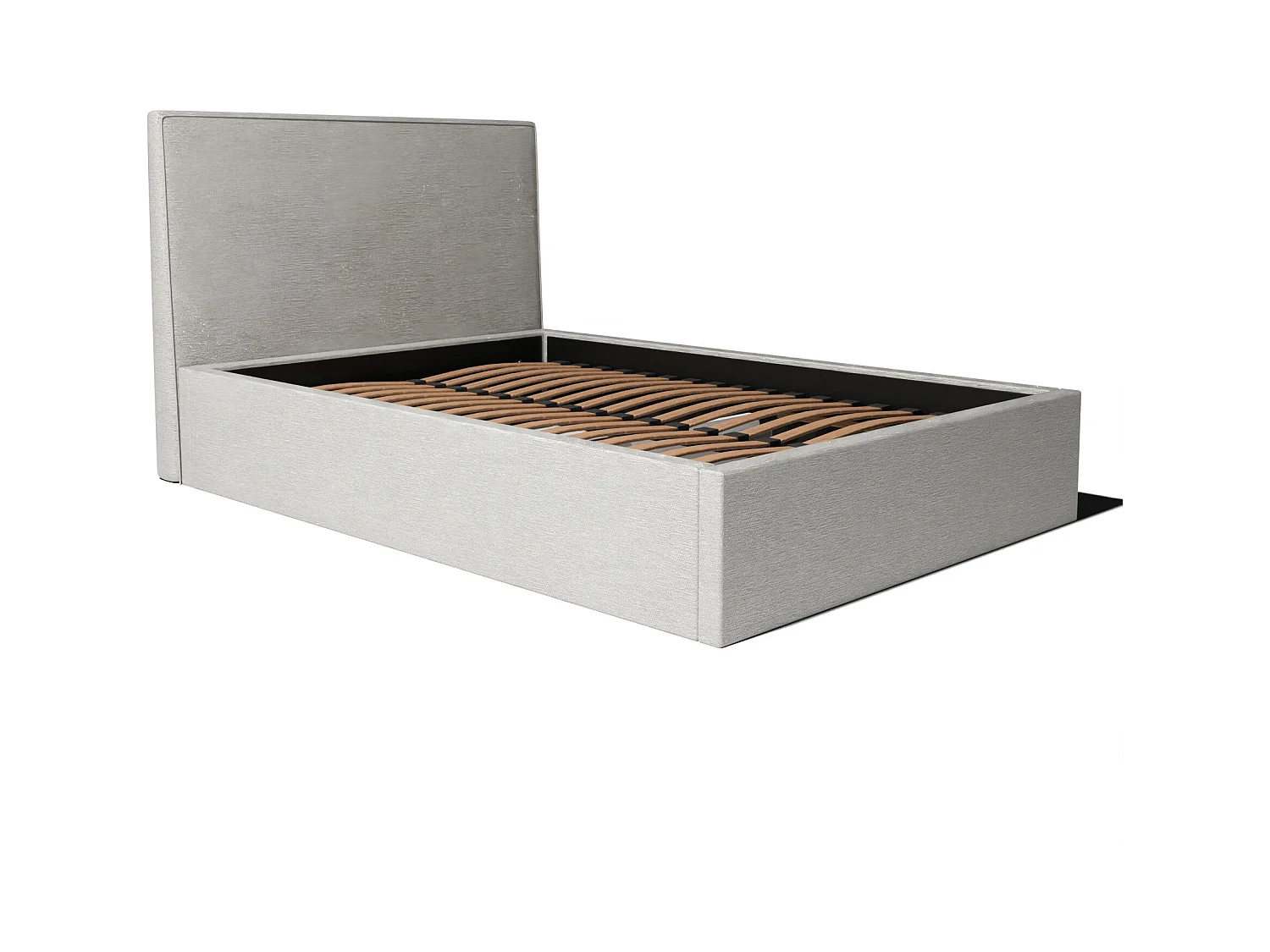 Lit coffre et tissu chiné anthracite 160x200 cm