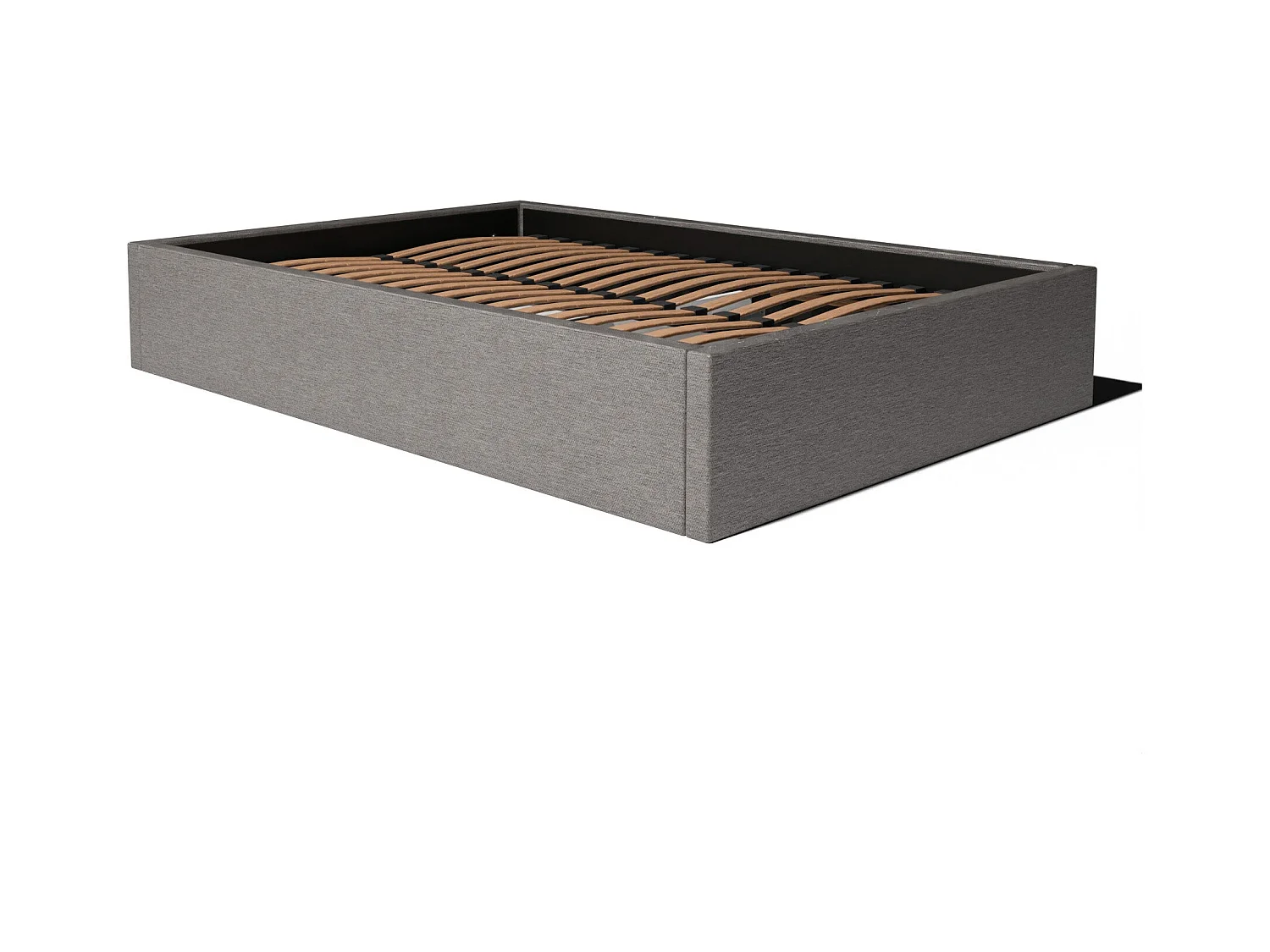 Lit coffre et tissu chiné blanc 140x190 cm