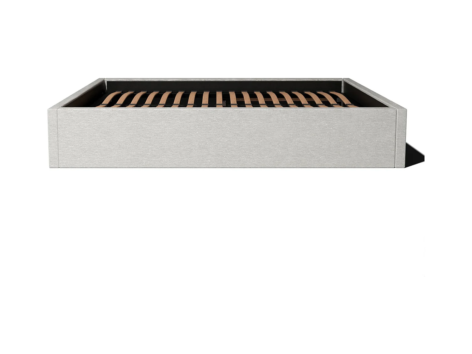 Lit coffre et tissu chiné beige 140x190 cm