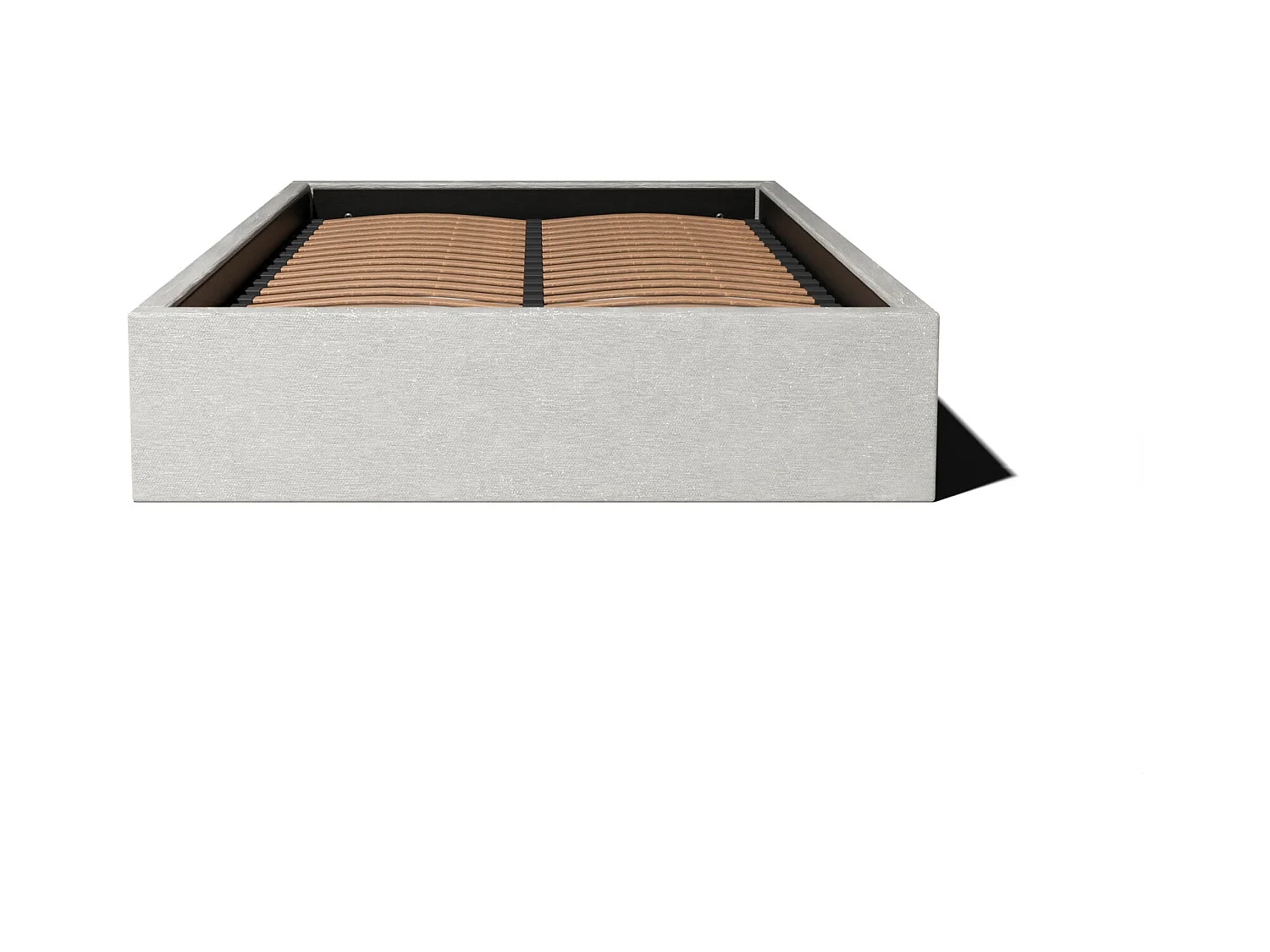 Lit coffre et tissu chiné beige 140x190 cm