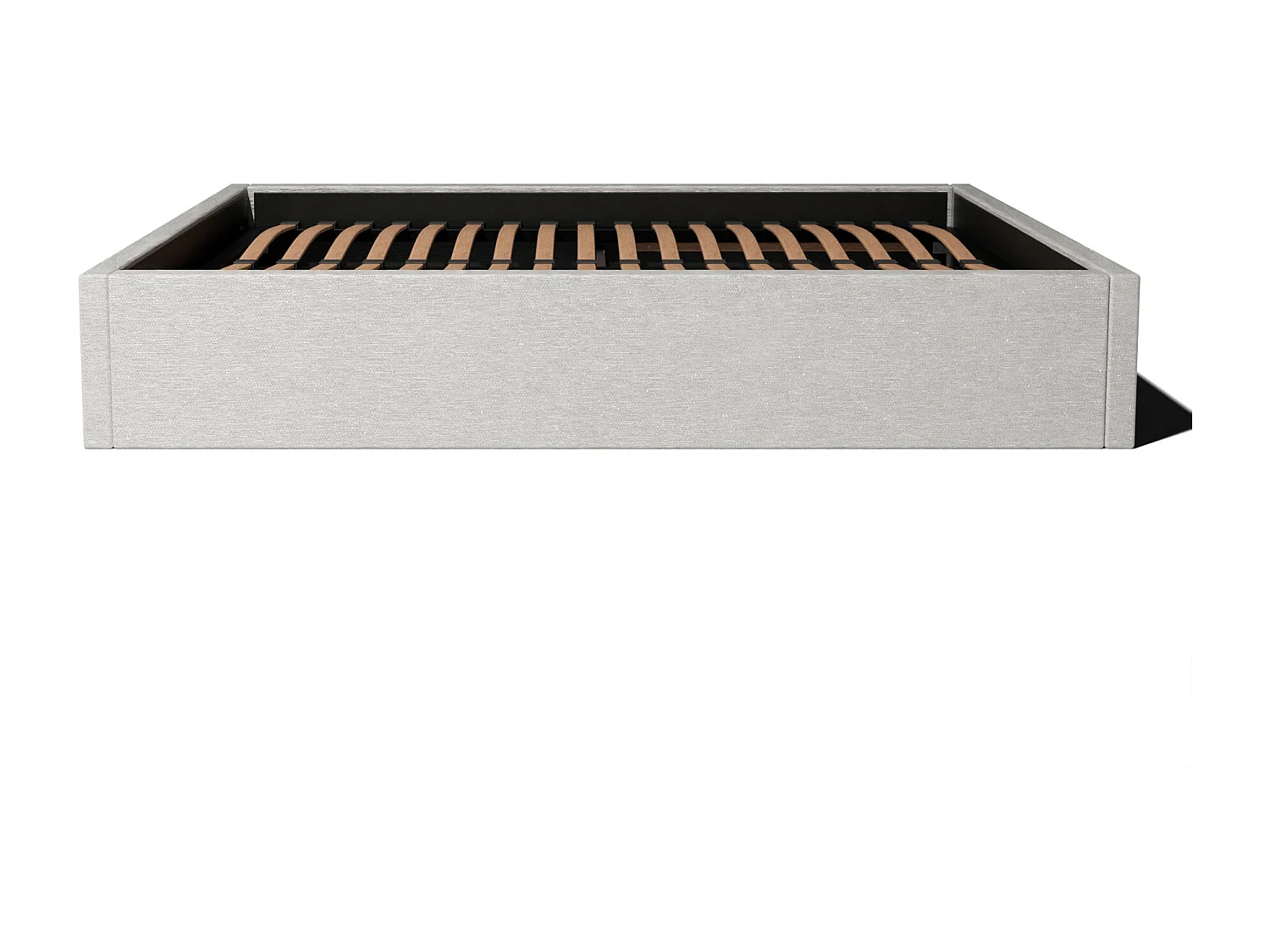 Lit coffre et tissu chiné beige 140x190 cm