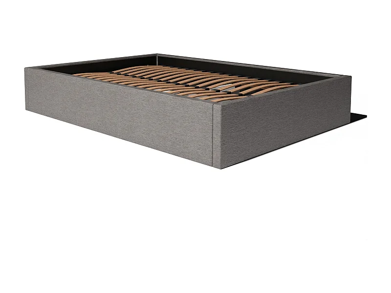 Lit coffre et tissu chiné blanc 180x200 cm