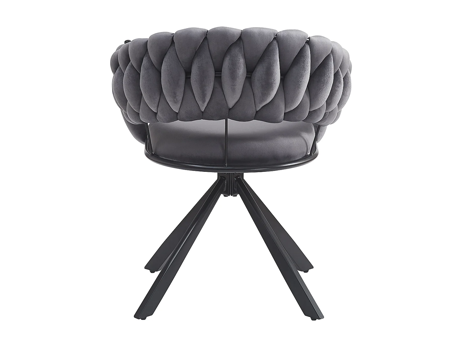 Set van 2 grijze fluwelen stoelen met zwarte klauwvormige metalen poten