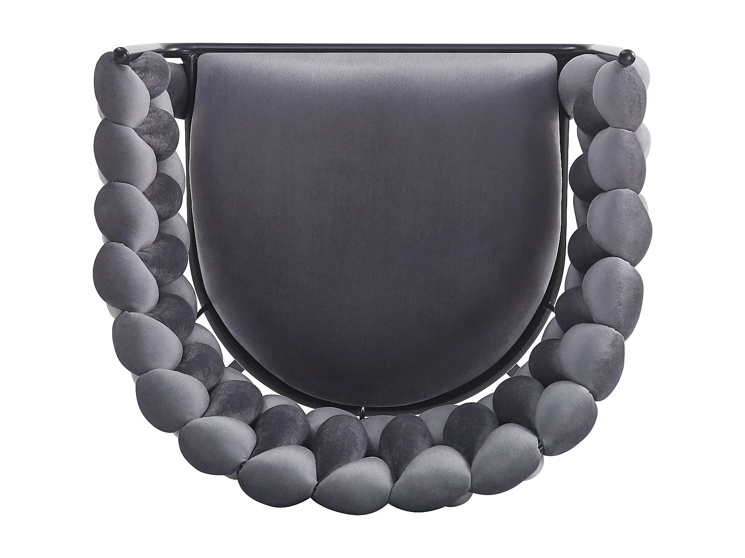 Set van 2 grijze fluwelen stoelen met zwarte klauwvormige metalen poten