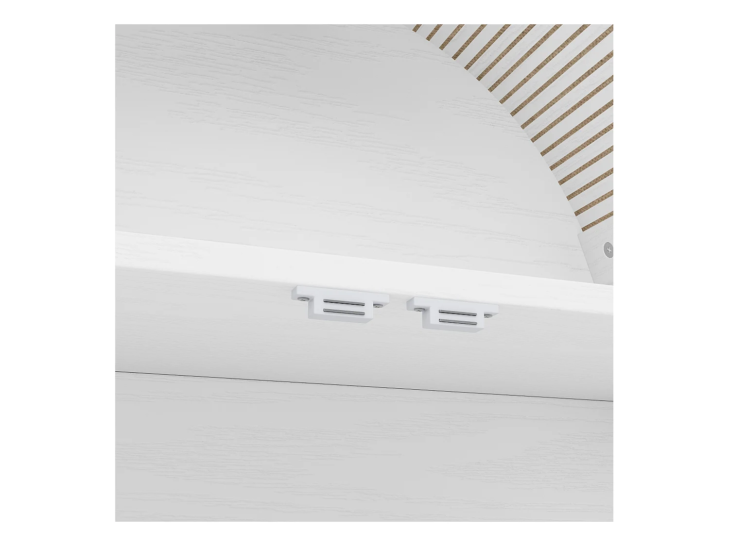 Buffet de cuisine avec 2 portes, 3 tiroirs et 1 niche, corps blanc avec poignées en métal doré - 70x35x180cm