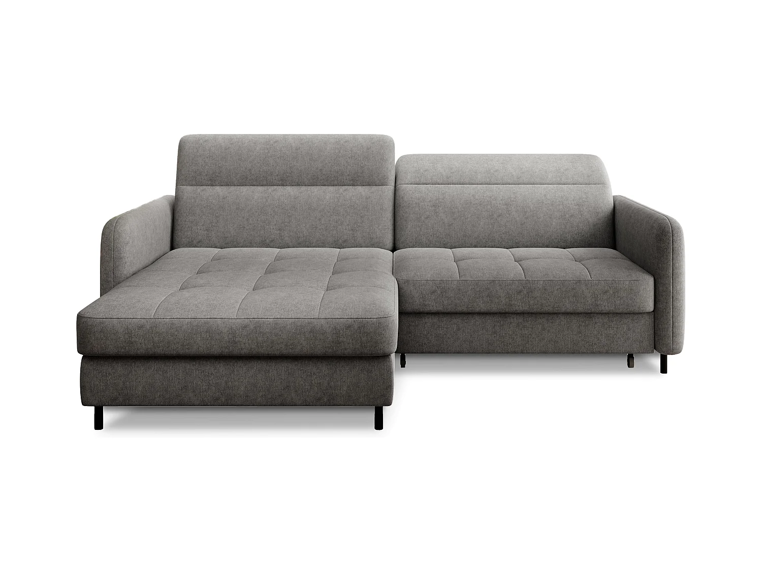 Petit canapé d’angle convertible tissu Kunder-Gris-angle gauche