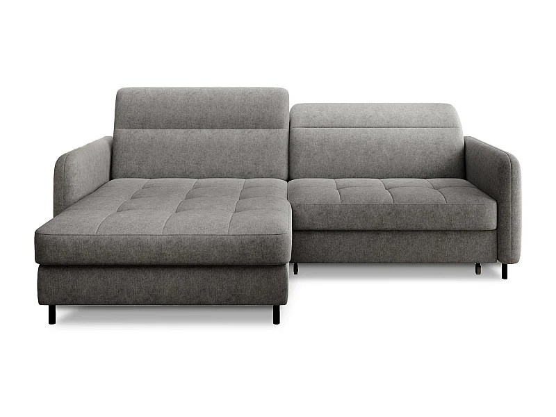 Petit canapé d’angle convertible tissu Kunder-Gris-angle gauche