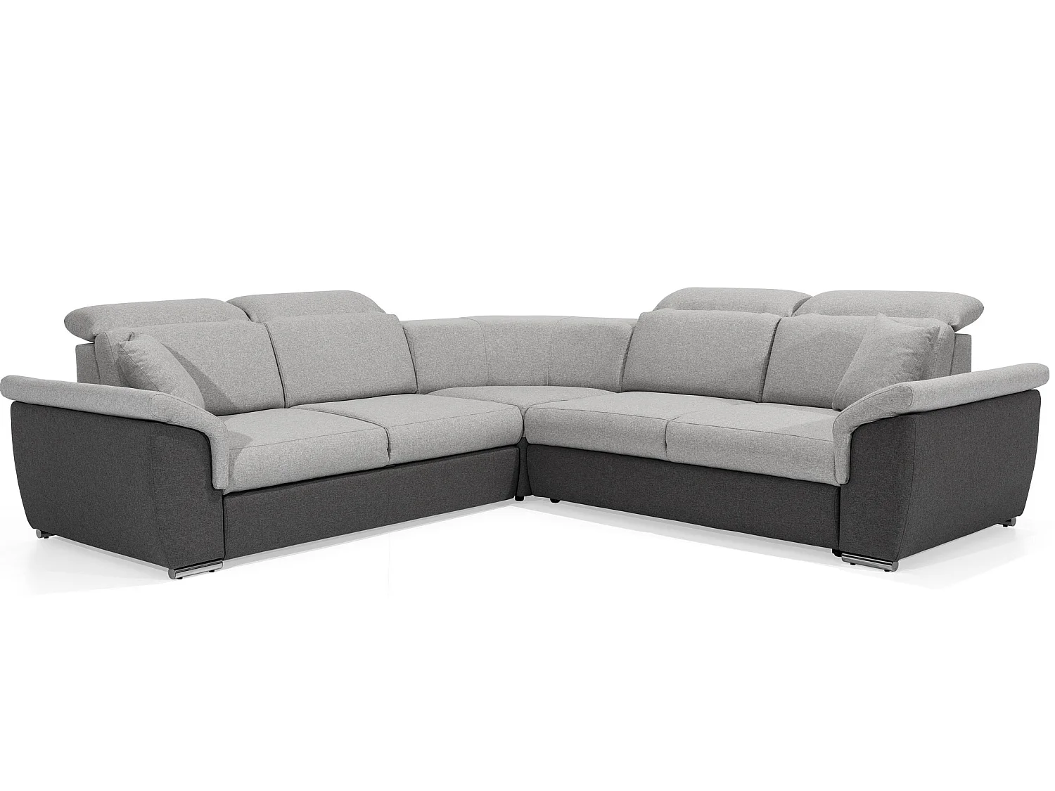 Canapé d'angle réversible convertible 5 places en tissu chine marron NEO