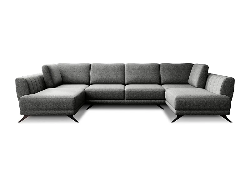 Canapé panoramique LARGOS – Tissu-Gris clair chiné