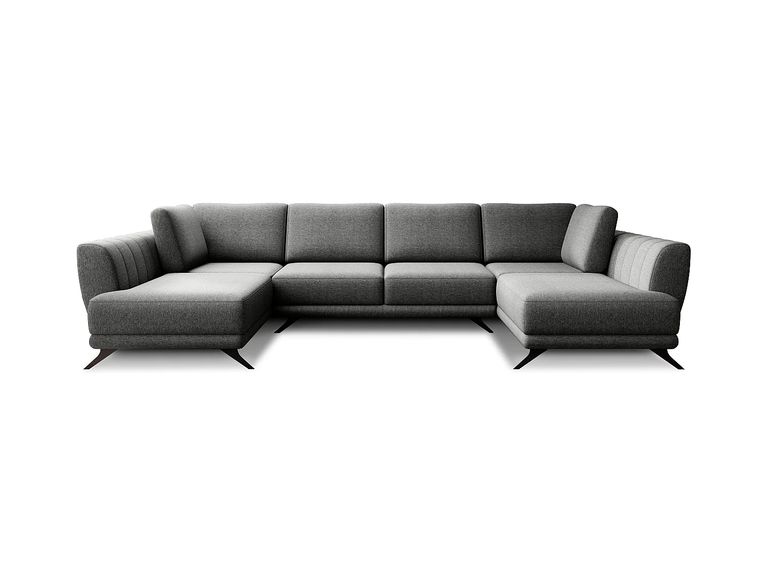 Canapé panoramique LARGOS – Tissu-Gris clair chiné