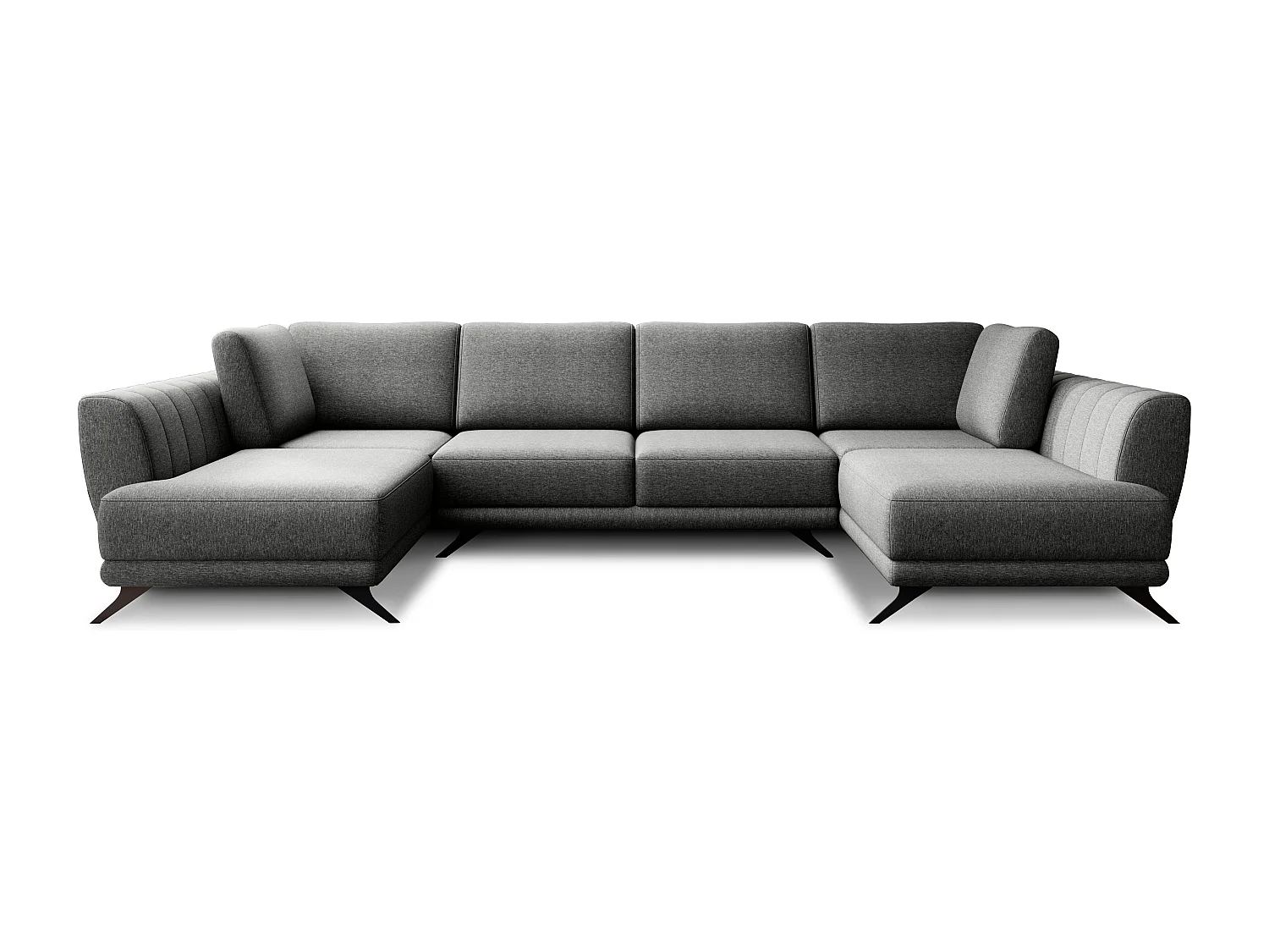 Canapé panoramique LARGOS – Tissu-Gris clair chiné