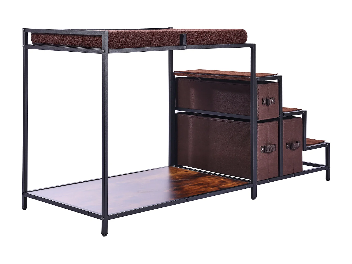 Lit Superposé SucceBuy pour Animaux de Compagnie, Perchoir de Fenêtre pour Chien/Chat, Escaliers et Rangement pour Animaux de Taille Moyenne