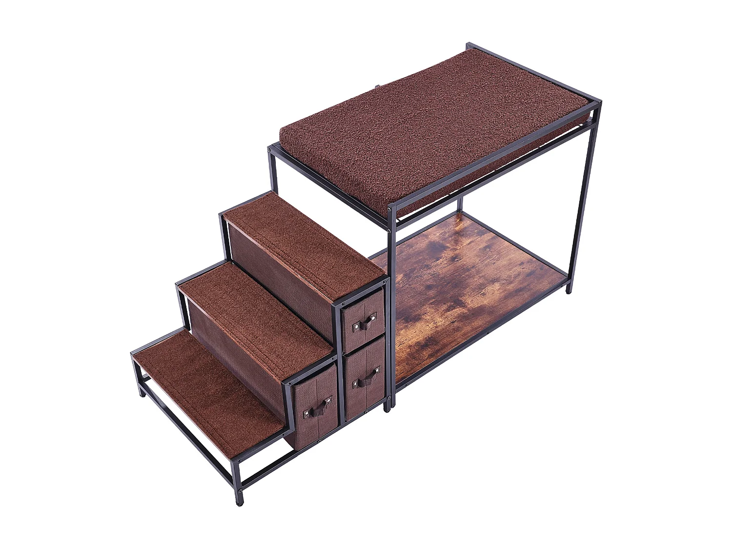 Lit Superposé SucceBuy pour Animaux de Compagnie, Perchoir de Fenêtre pour Chien/Chat, Escaliers et Rangement pour Animaux de Taille Moyenne